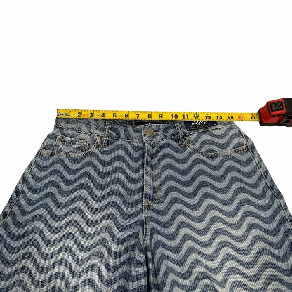 Hollister Vintage Baggy Shorts Womens Denim Wide Wavy High Rise 9 Y2K Style‎ NWT